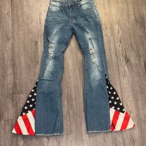 Stylish Blue Flared Women Jeans